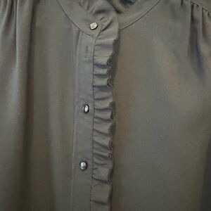 J. Crew Black Ruffled Blouse